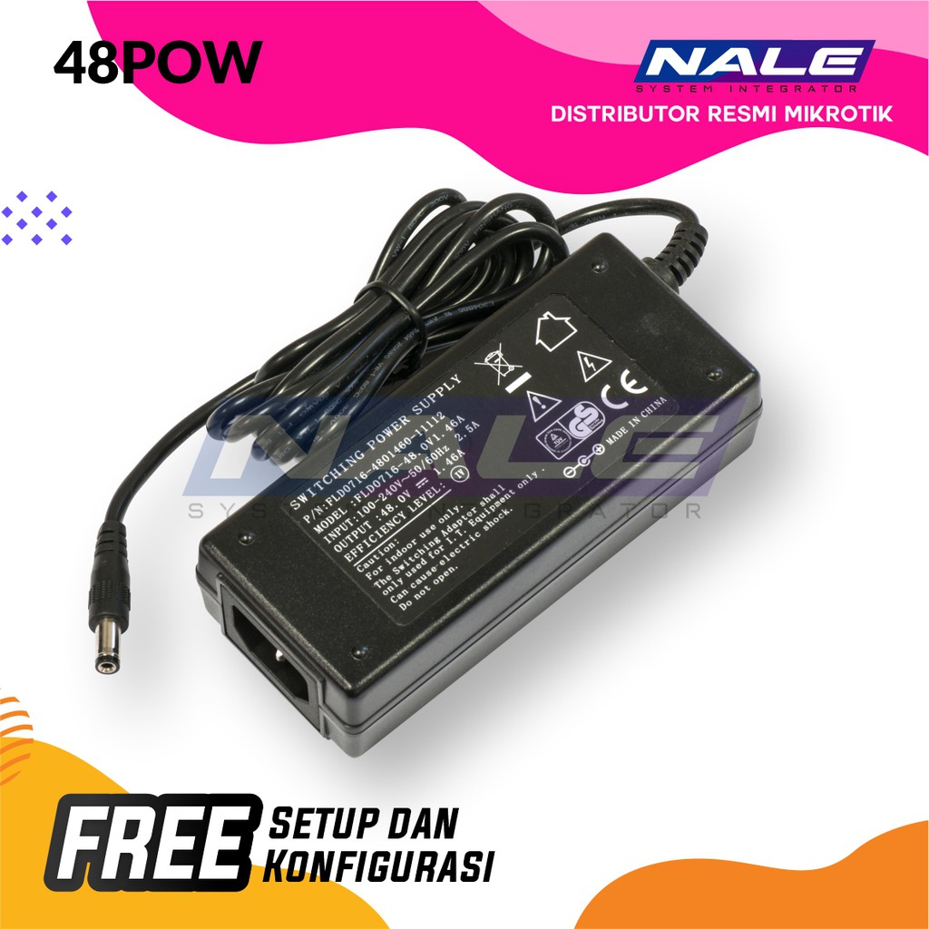 Mikrotik 48POW Mikrotik 48POW 48V 1.46A 70W power adapter - Gambar 1