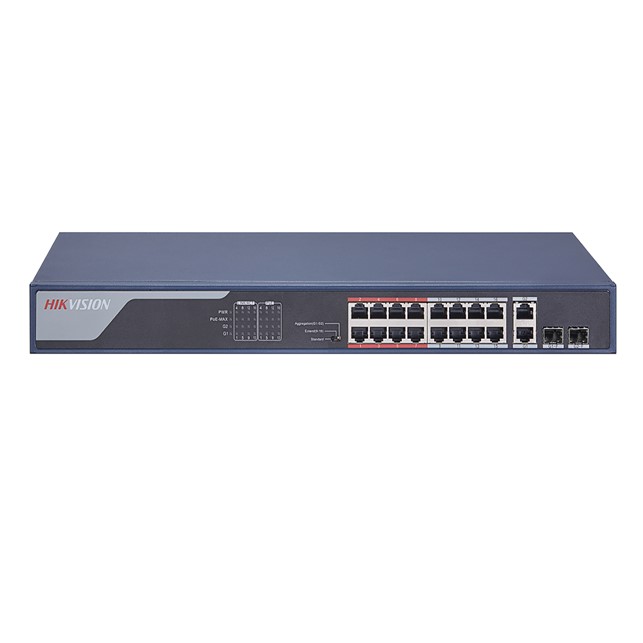 HIKVISION 16 Port Fast Ethernet Unmanaged POE Switch (DS-3E0318P-E/M(B))