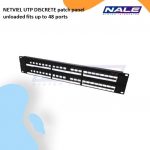 NETVIEL UTP DISCRETE patch panel unloaded fits up to 48 ports for CAT5e OR CAT6 keystone modular jack(NVL-PP-048)