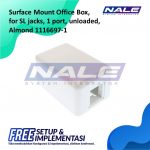 Surface Mount Office Box for SL jacks 1 port unloaded Almond (1116697-1)