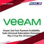 Veeam 2nd Year Payment Availability Suite Universal Subscription Enterprise Plus 3 Year Per 10 Instances