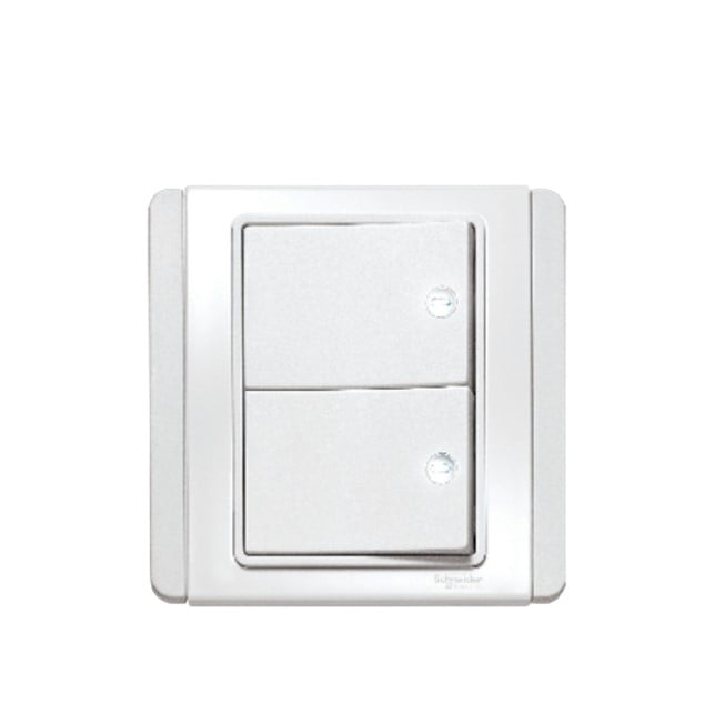 SAKLAR DOUBLE SCHNEIDER NEO E3032H1_EWWW 2G 1W LED WHITE