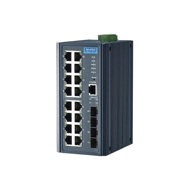 Advantech 16GE PoE + 4G SFP Managed Switch w/ Wide Temp. (EKI-7720G-4FPI-AE)