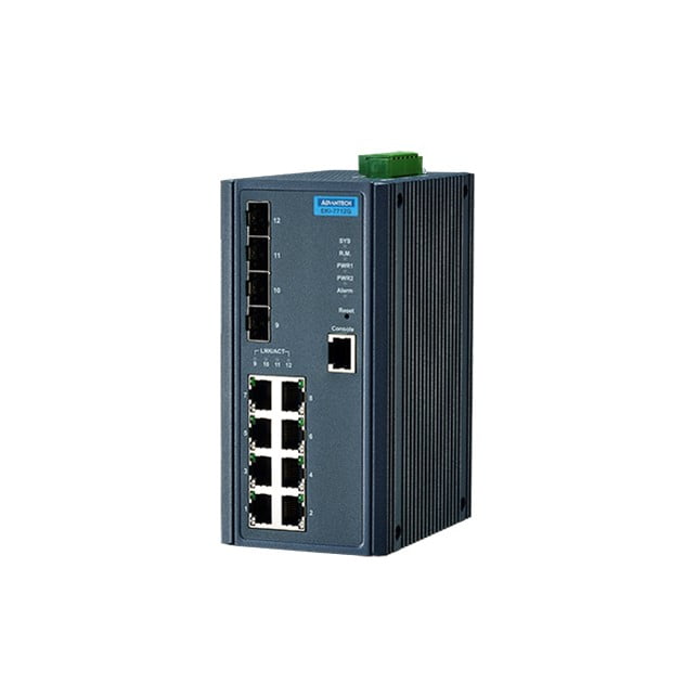 Advantech 8 Gigabit + 4SFP Managed Ethernet Switch Wide Temp (EKI-7712G-4FI-AE)