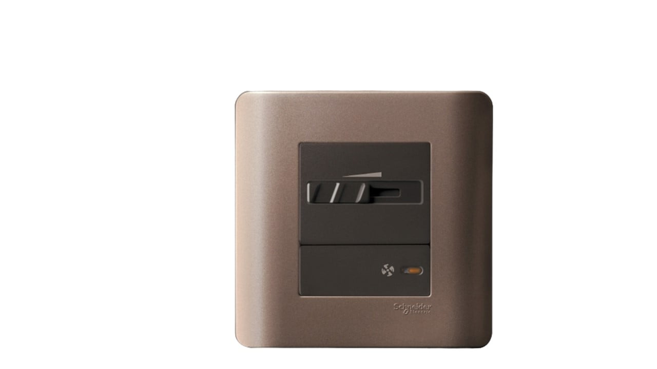 SAKLAR KONTROL ZENCELO E8431SPF_SZ 1G FLAT ELECTRONICS FAN CONTROLLER SILVER BRONZE SCHNEIDER