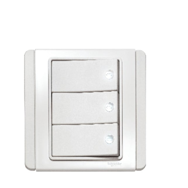 4 SAKLAR HOTEL 3G 2W NEO E3033H2_EWWW WHITE LED SCHNEIDER - Gambar 1