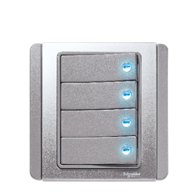 7 SAKLAR HOTEL NEO E3034H2_EBGS 4G 2W WITH BLUE LED SCHNEIDER - Gambar 1