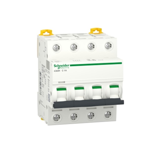 Miniature circuit-breaker, Acti9 iC60H, 4P, 2 A, C curve, 10000 A (IEC 60898-1), 70 kA (IEC 60947-2)