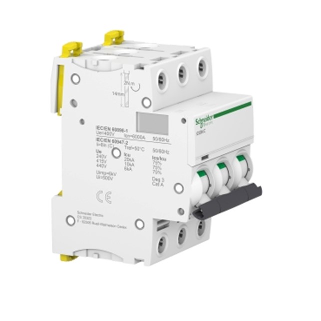 Schneider iC60N - miniature circuit breaker - 3P - 20A - C curve