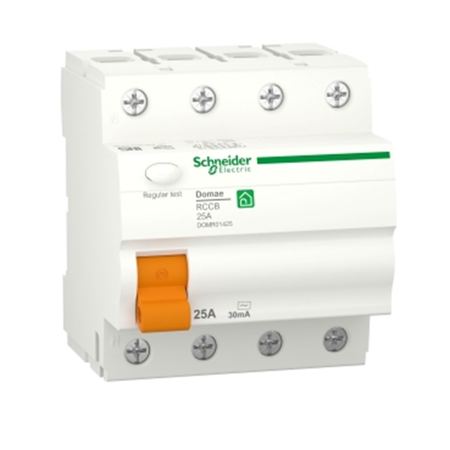 Schneider Residual current circuit breaker, Domae, 4P, 25 A, AC type, 30 mA