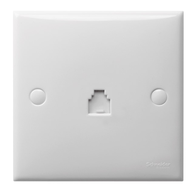 Outlet Telepon Schneider S-Classic - telephone outlet - 1 gang - 4 wire - white
