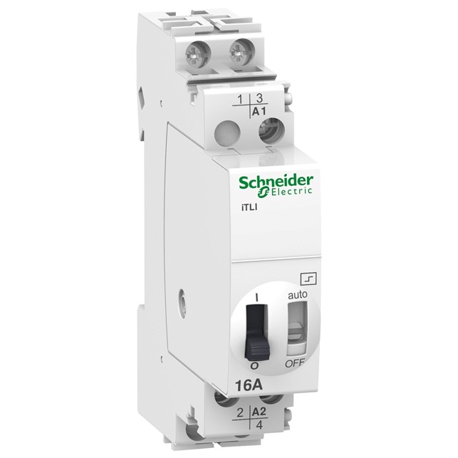 Schneider impulse relay iTLI - 2P - 1NO+1NC - 16A - coil 12 VDC - 24 VAC 50/60Hz (A9C30115)