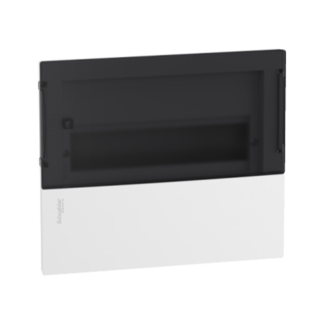 mini Pragma recessed enclosure - 1 x 18 modules - smoked door