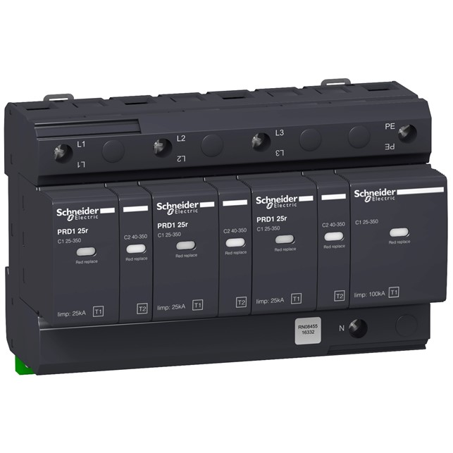 Schneider PRD1 25r modular surge arrester - 3 poles + N - 350V (16332)