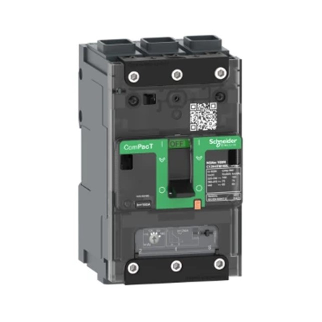 Circuit breaker, ComPacT NSXm 160B, 25kA/415VAC, 3 poles, TMD trip unit 160A, EverLink lugs