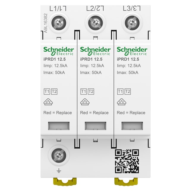 Schneider Modular surge arrester, Acti9 iPRD1 12.5, 3 P, 350 V (A9L16382)