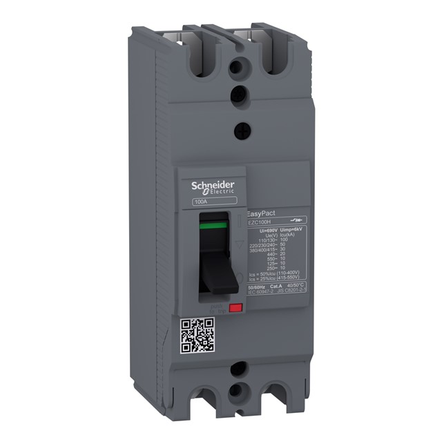Schneider circuit breaker Easypact EZC100H - TMD - 75 A - 2 poles 2d (EZC100H2075)