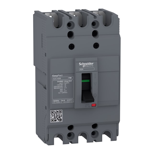 Schneider circuit breaker Easypact EZC100B - TMD - 15 A - 3 poles 3d