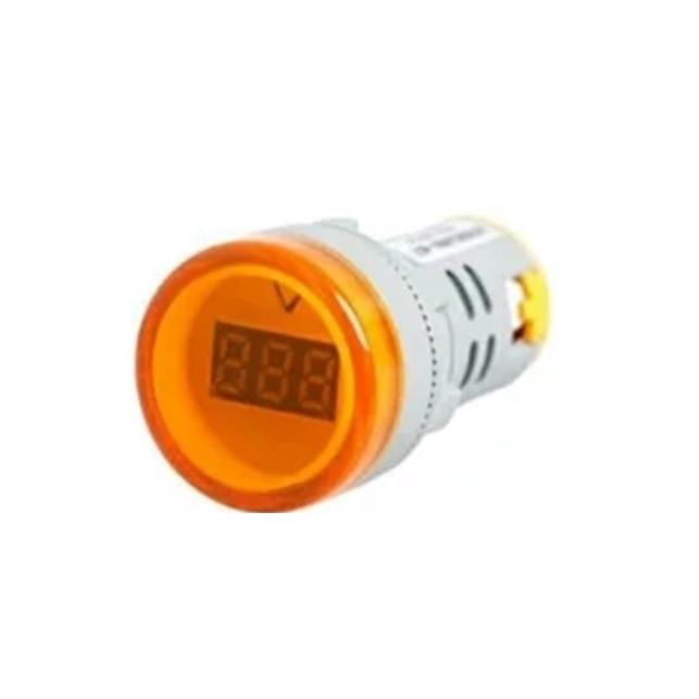 FORT PILOT LAMP LED WITH VOLT METER + AMPERE METER AD116-22DSAV (Yellow)