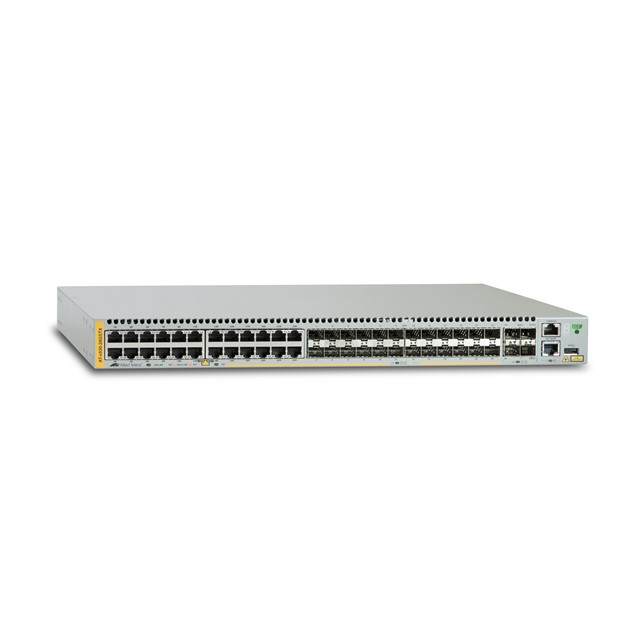Allied Telesis 24-port 10/100/1000T  and 100/1000 SFP stackable switch with 4 SFP+ ports and dual hotswap PSU bays + 5 Years NCP (AT-x930-28GSTX-B05)