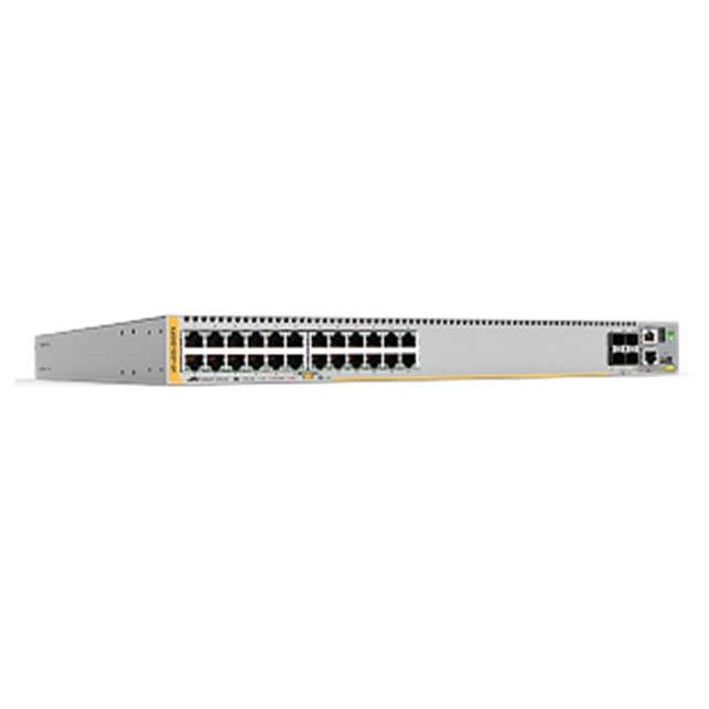 Allied Telesis 24-port 10/100/1000T stackable switch with 4 SFP+ ports and dual hotswap PSU bays (AT-x930-28GTX-B01)