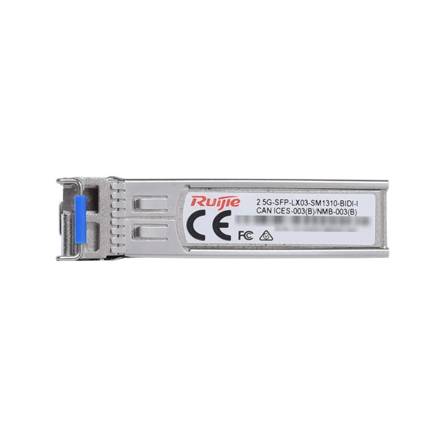 Ruijie 2.5G BiDi SFP 1310nm-TX/1550nm-RX 3-km DOM Simplex LC SMF Transceiver Module (2.5G-SFP-LX03-SM1310-BIDI-I)
