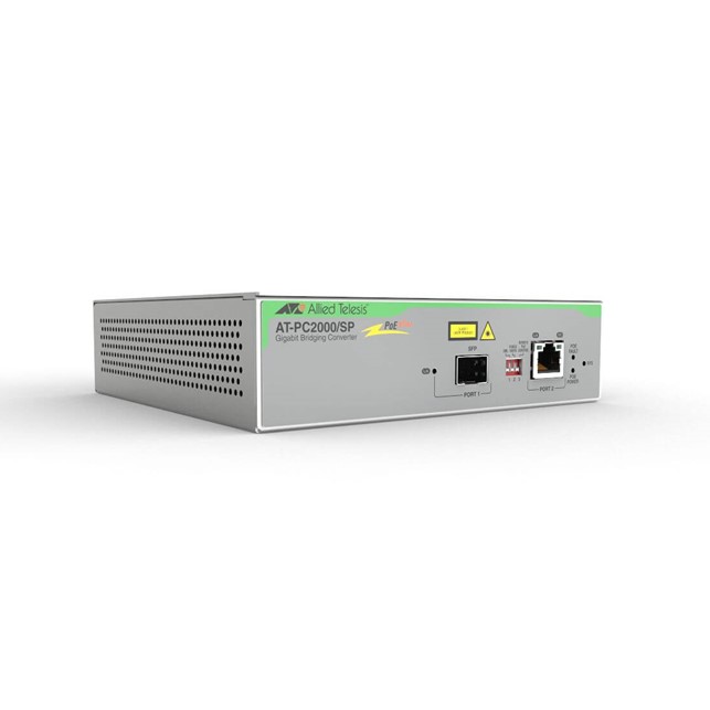 Allied Telesis 10/100/1000T to 100X/1000X SFP POE+ Media & Rate Converter (AT-PC2000/SP-960)
