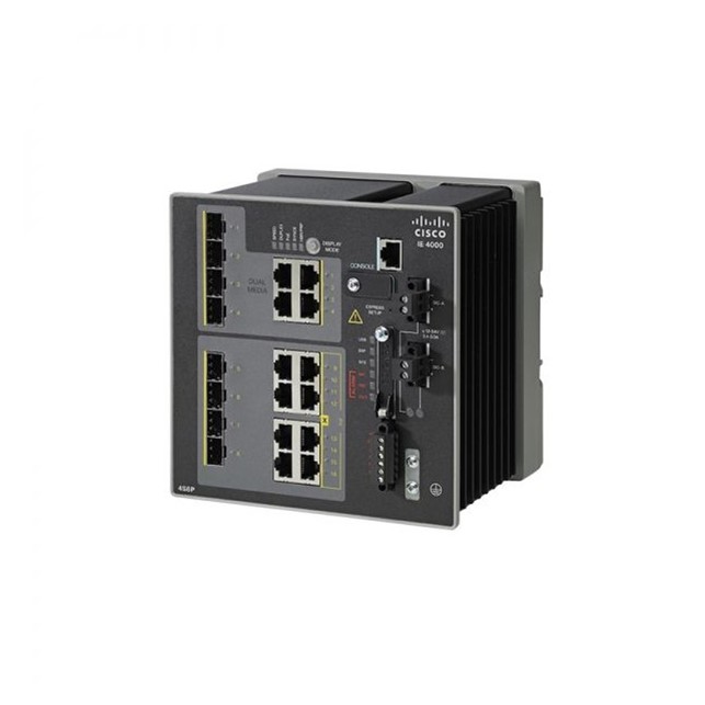 Cisco IE 4000 4 x SFP 100M with 8 x PoE, 4 x 1G Combo, LAN Base (IE-4000-4S8P4G-E)