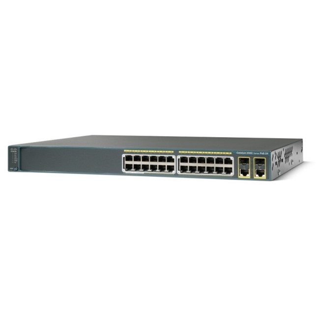 Cisco Switch Cisco Catalyst 2960 Plus 24 Port 10/100 PoE + 2 T/SFP LAN Base (WS-C2960+24PC-L)