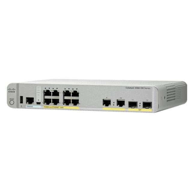 Cisco 8 - port, POE, 2 SFP&2GE uplinks, Data IP Base - Managed (WS-C3560CX-8PC-S)