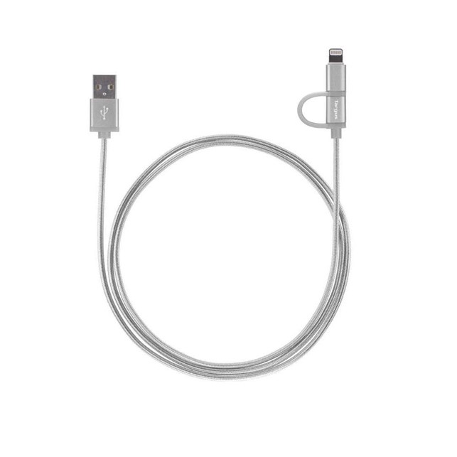 Targus ACC99505AP Aluminium Series 2-in-1 Lightning & Micro USB Cable Silver