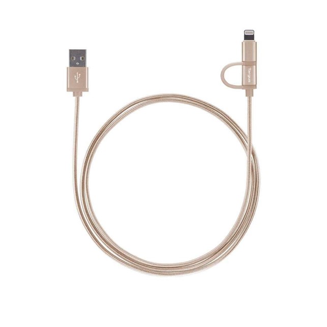 Targus ACC99507AP Aluminium Series 2-in-1 Lightning & Micro USB Cable Gold