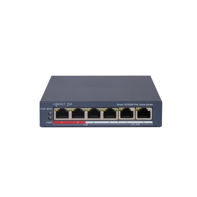 HikVision 4 Port Fast Ethernet Smart POE Switch (DS-3E1106P-EI/M)