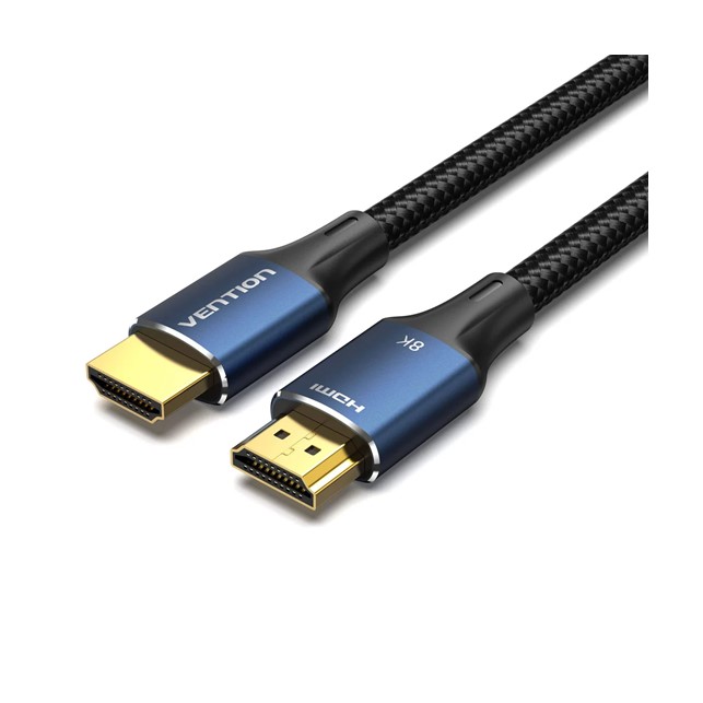 Vention Cotton Braided HDMI-A Male to Male HD Cable 8K 2M Blue Aluminum Alloy Type (ALGLH)
