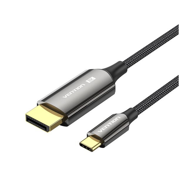 Vention Cotton Braided 8K Bi-Directional USB-C Male to DisplayPort Male Cable 2M (CRFBH)