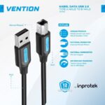 Vention Kabel Data USB 2.0 Type A Male to B Male Scanner Printer 1.5M