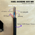 Fiber Optic KU (Kabel Udara) / Aerial Mini ADSS G652D 24 Core 2-TUBE [ Meter ]